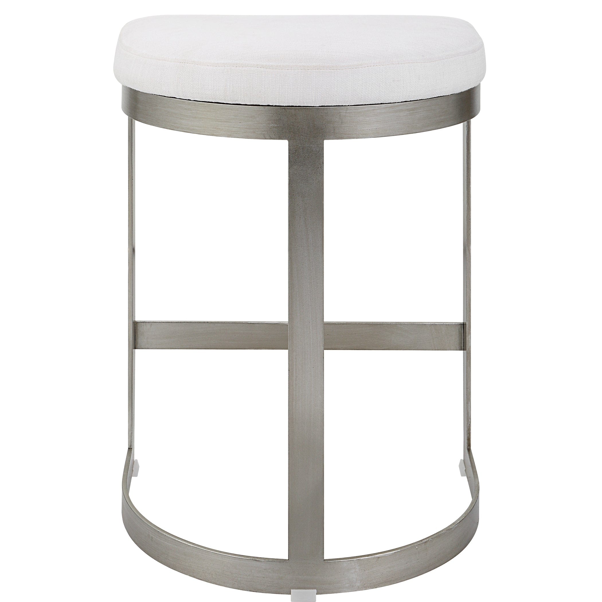 Ivanna Backless Silver Counter Stool Uttermost