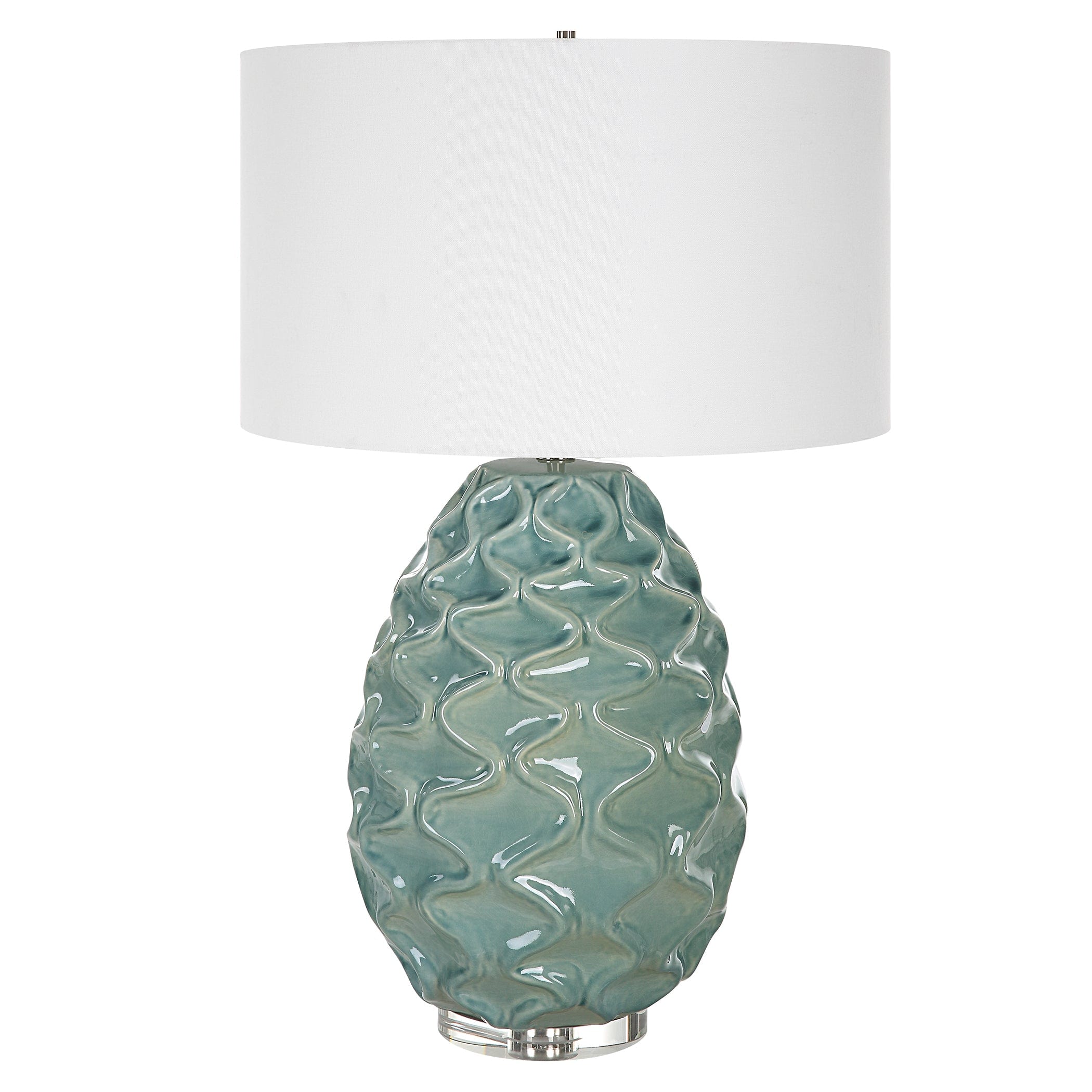 Laced Up Sea Foam Glass Table Lamp Uttermost