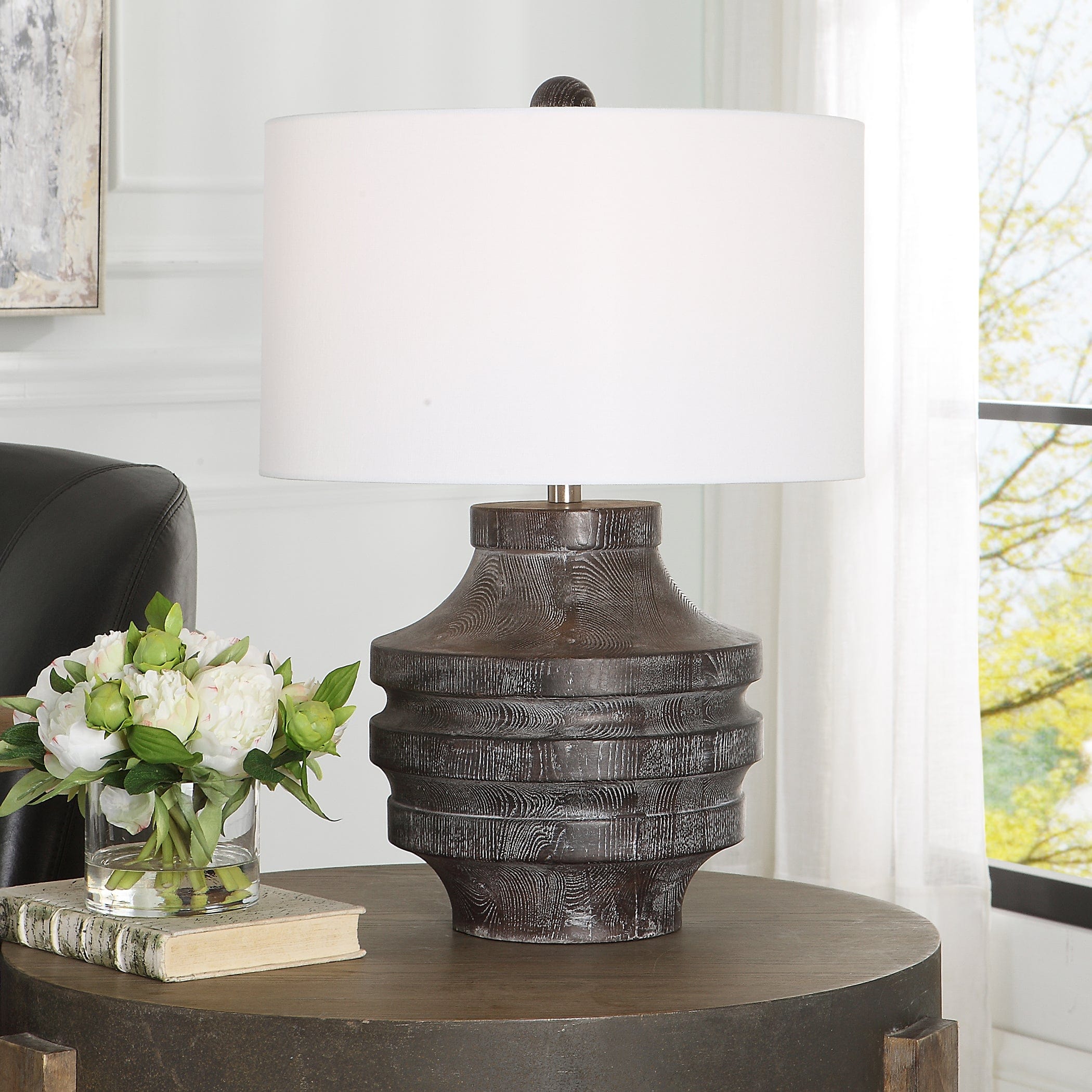 Timber Carved Wood Table Lamp Uttermost