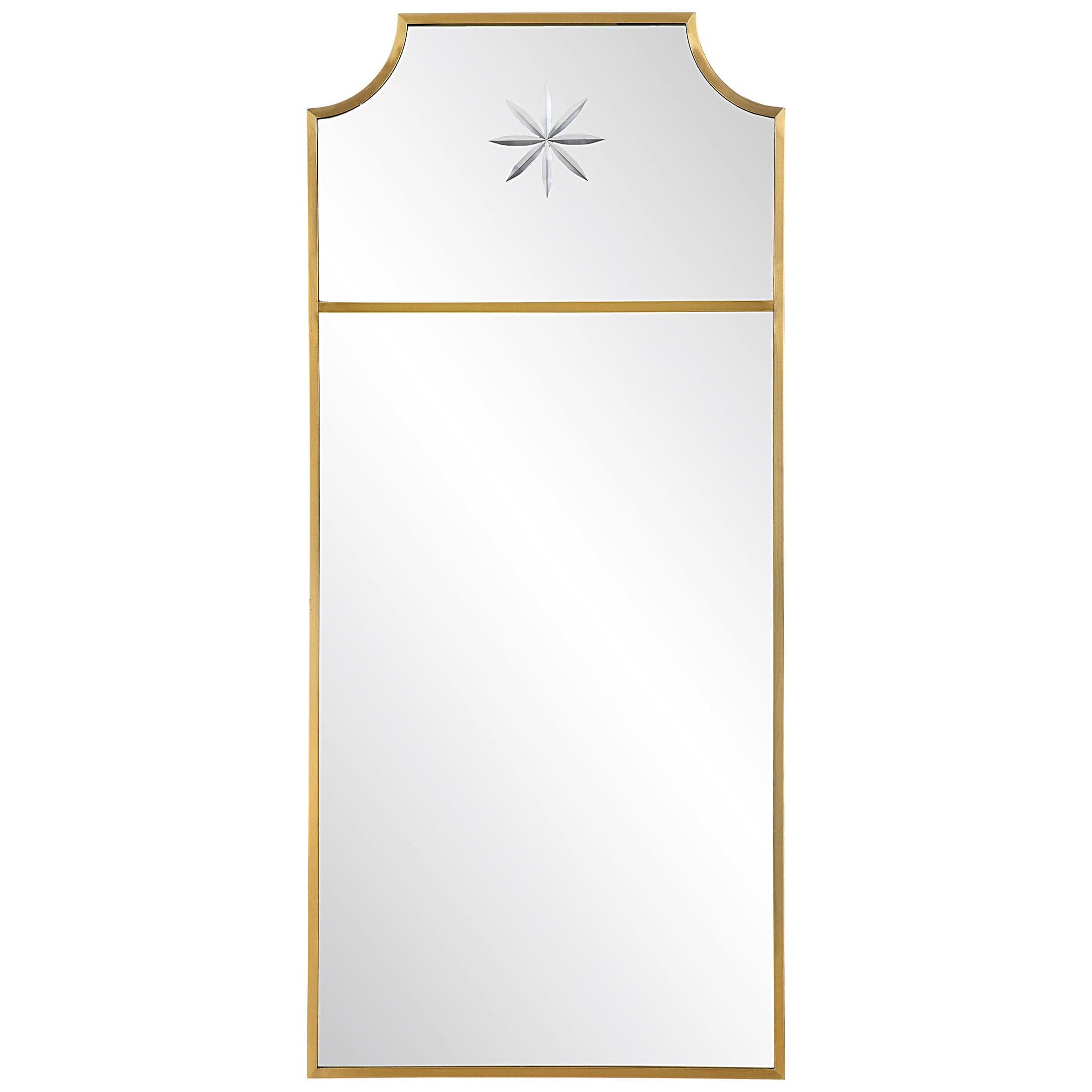 Caddington Tall Brass Mirror Uttermost