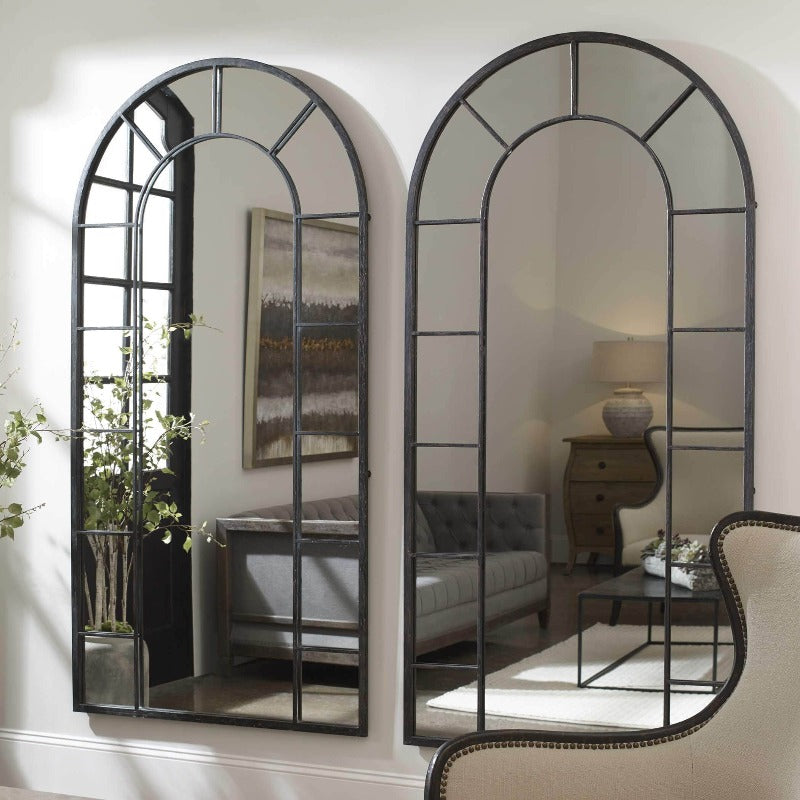 Dilling Black Arched Mirror Uttermost