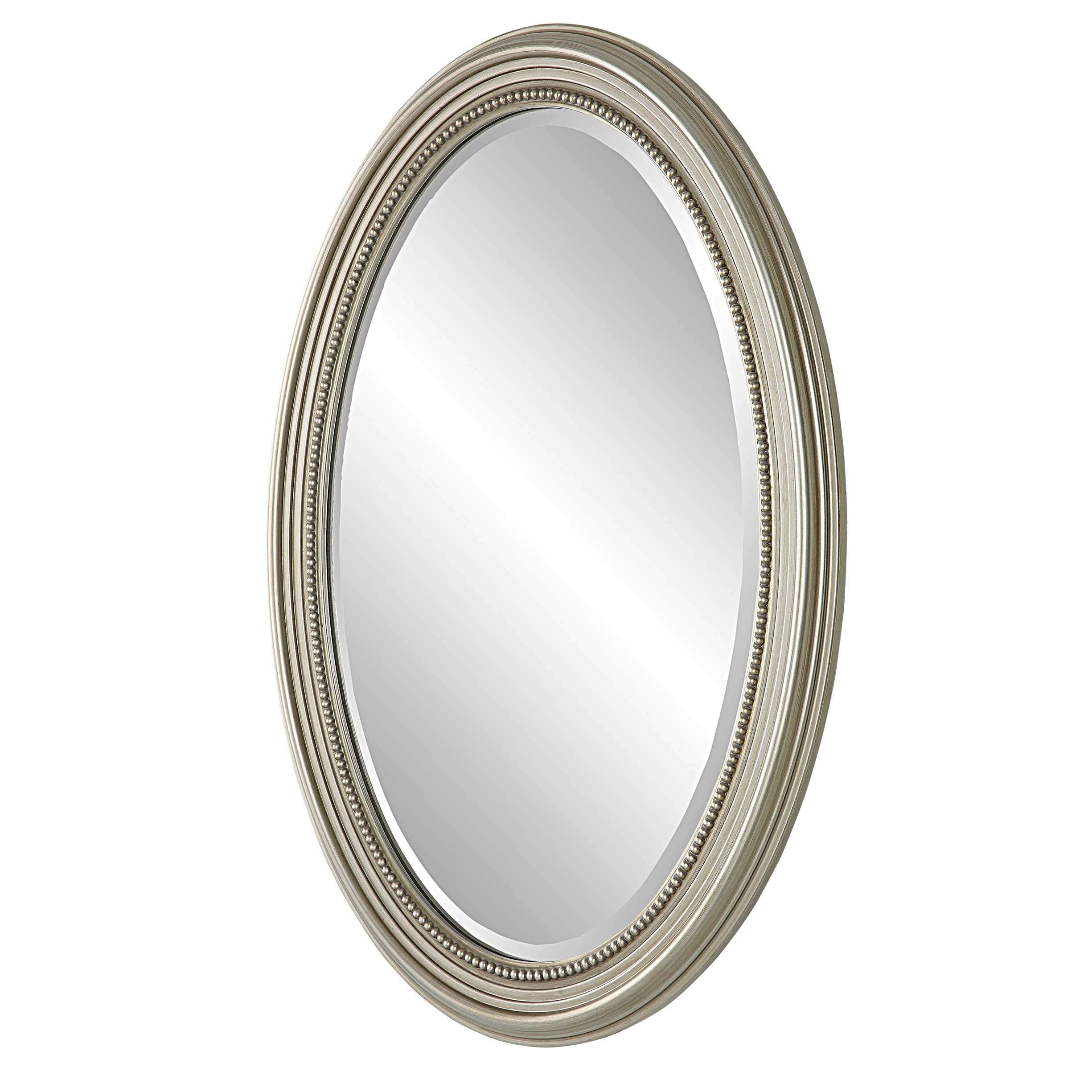 Oval Metallic Silver Mirror Uttermost
