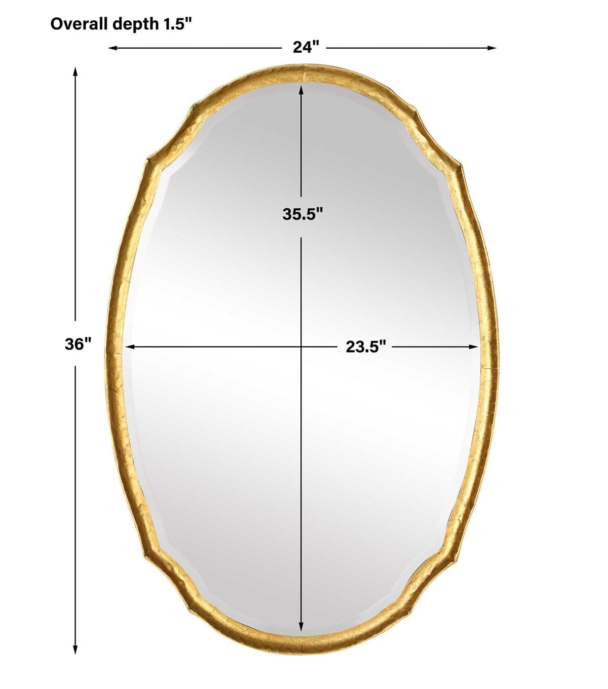 Oval Shaped Gold Mirror Uttermost