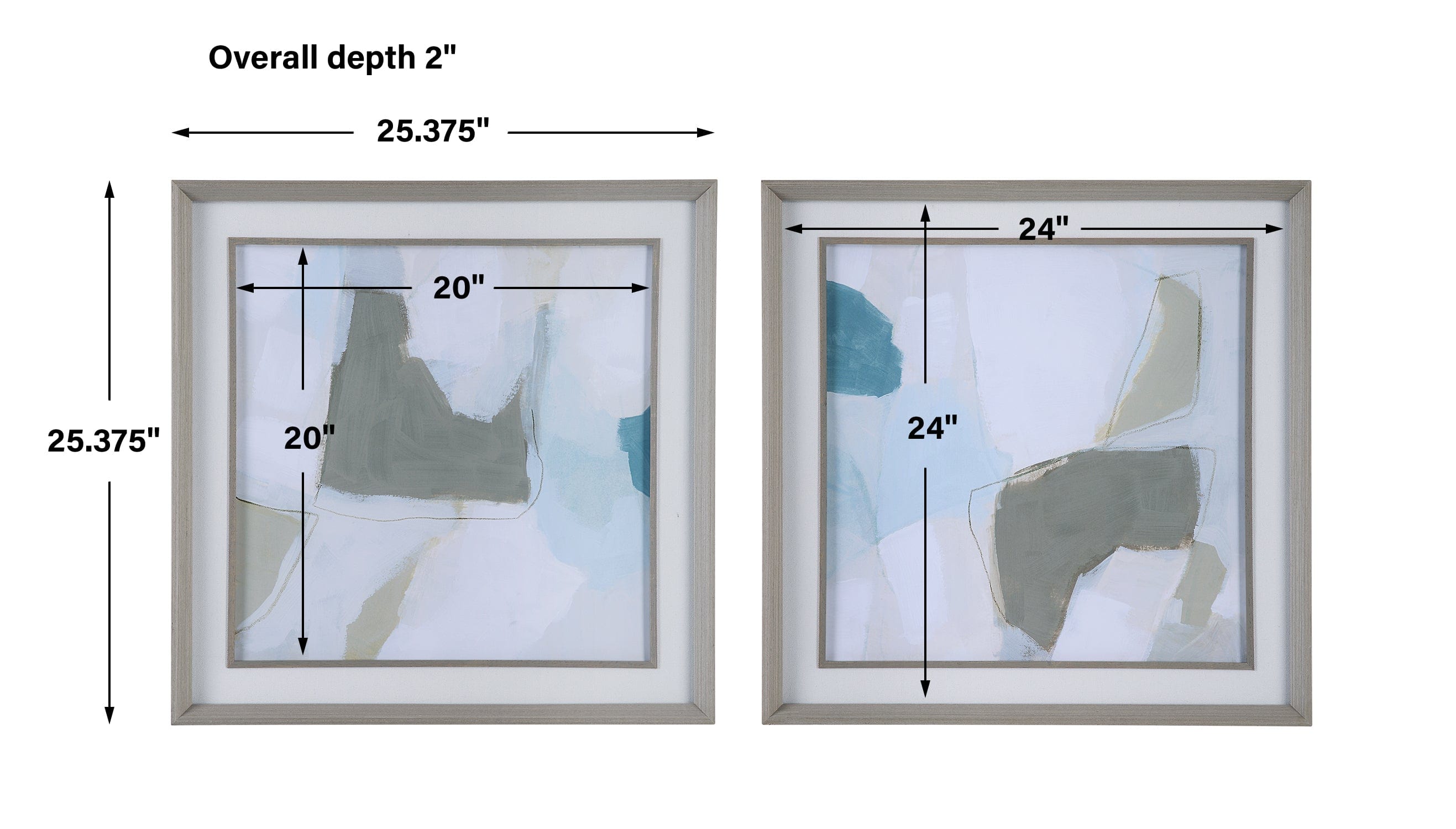Mist Shapes Framed Prints, Set/2 Uttermost
