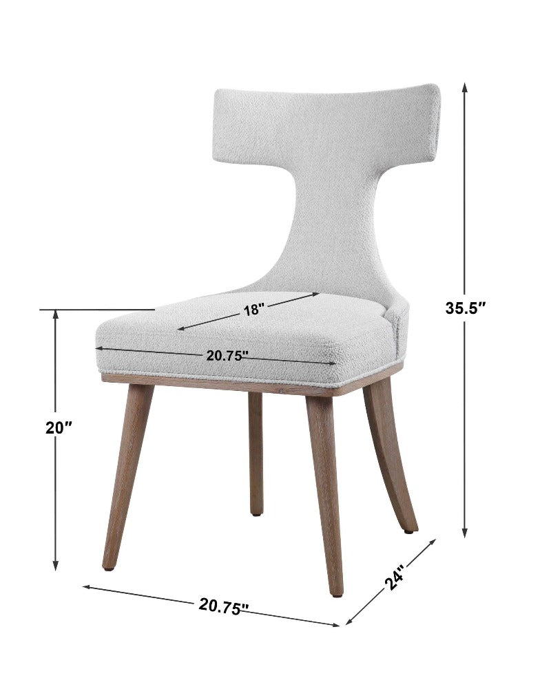 White Klismos Accent Chair (S/2) Uttermost