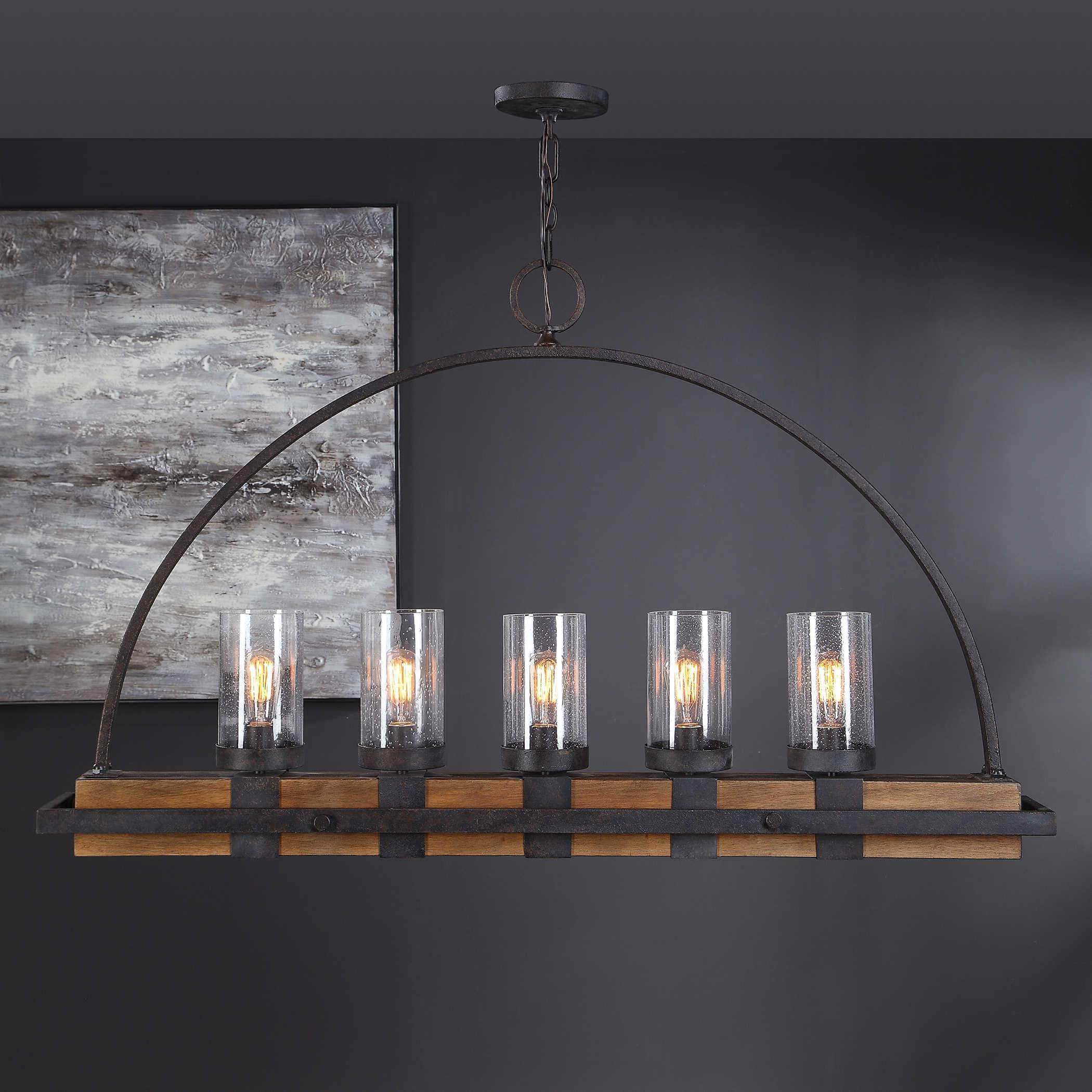 Atwood Wooden Linear Pendant Uttermost