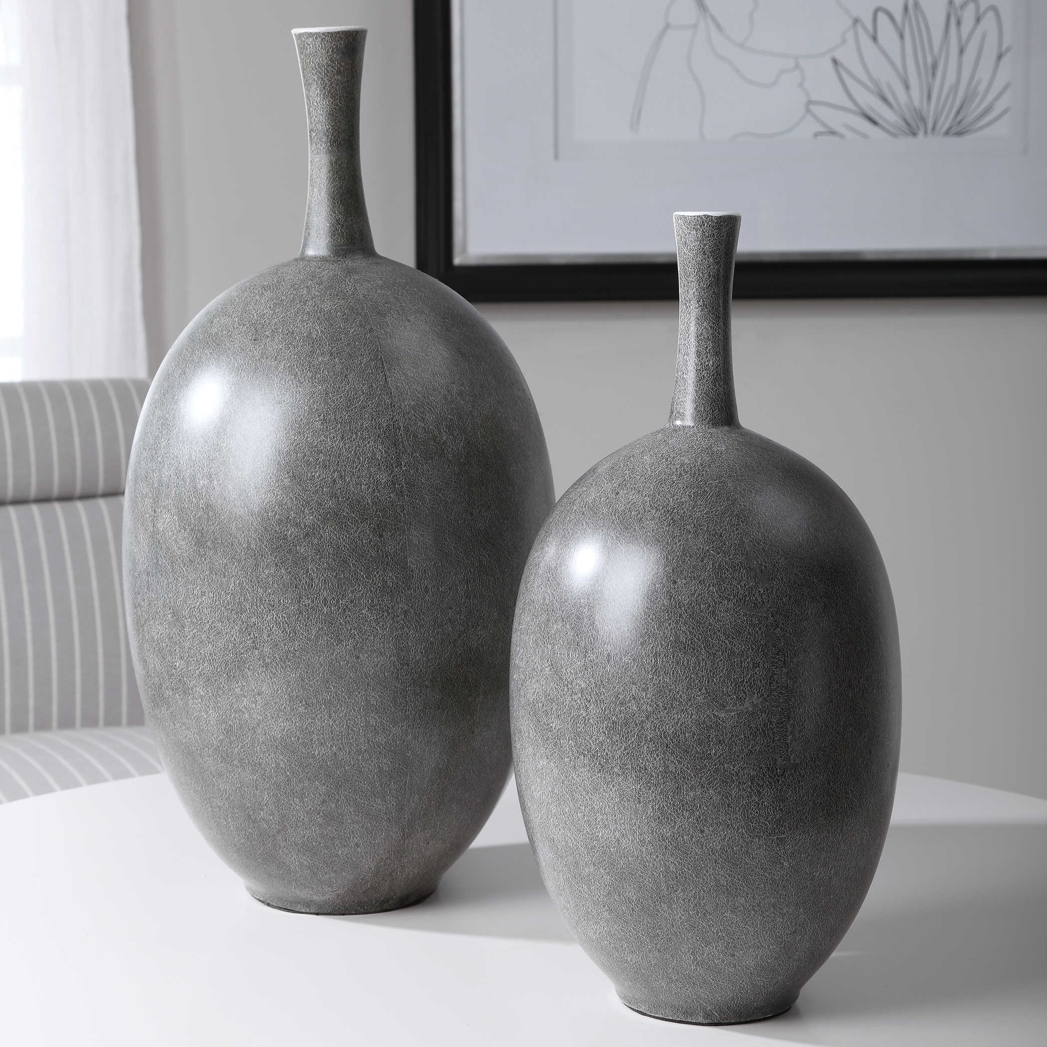 Contemporary Ceramic Riordan Vases Uttermost
