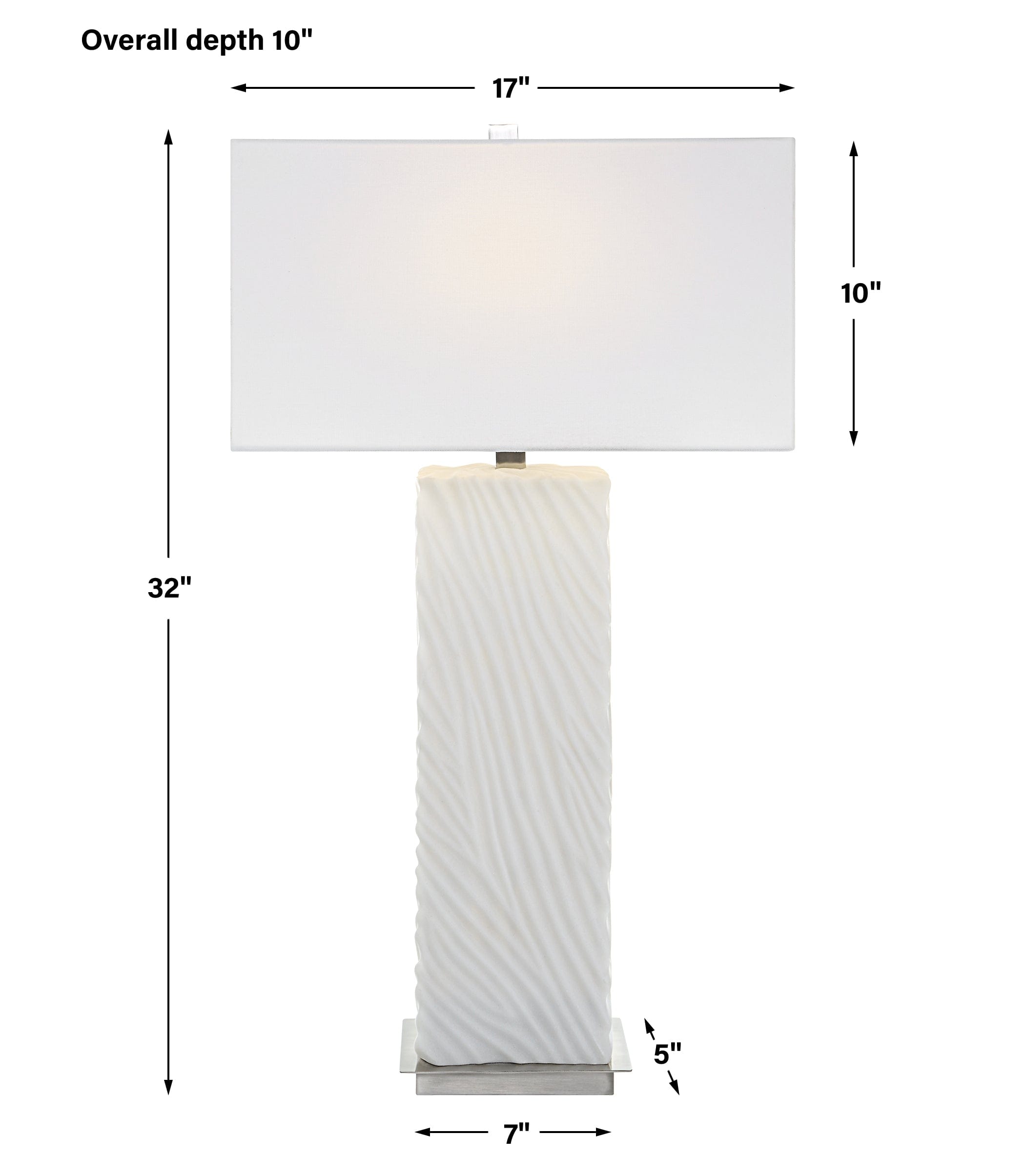 Pillar White Marble Table Lamp Uttermost