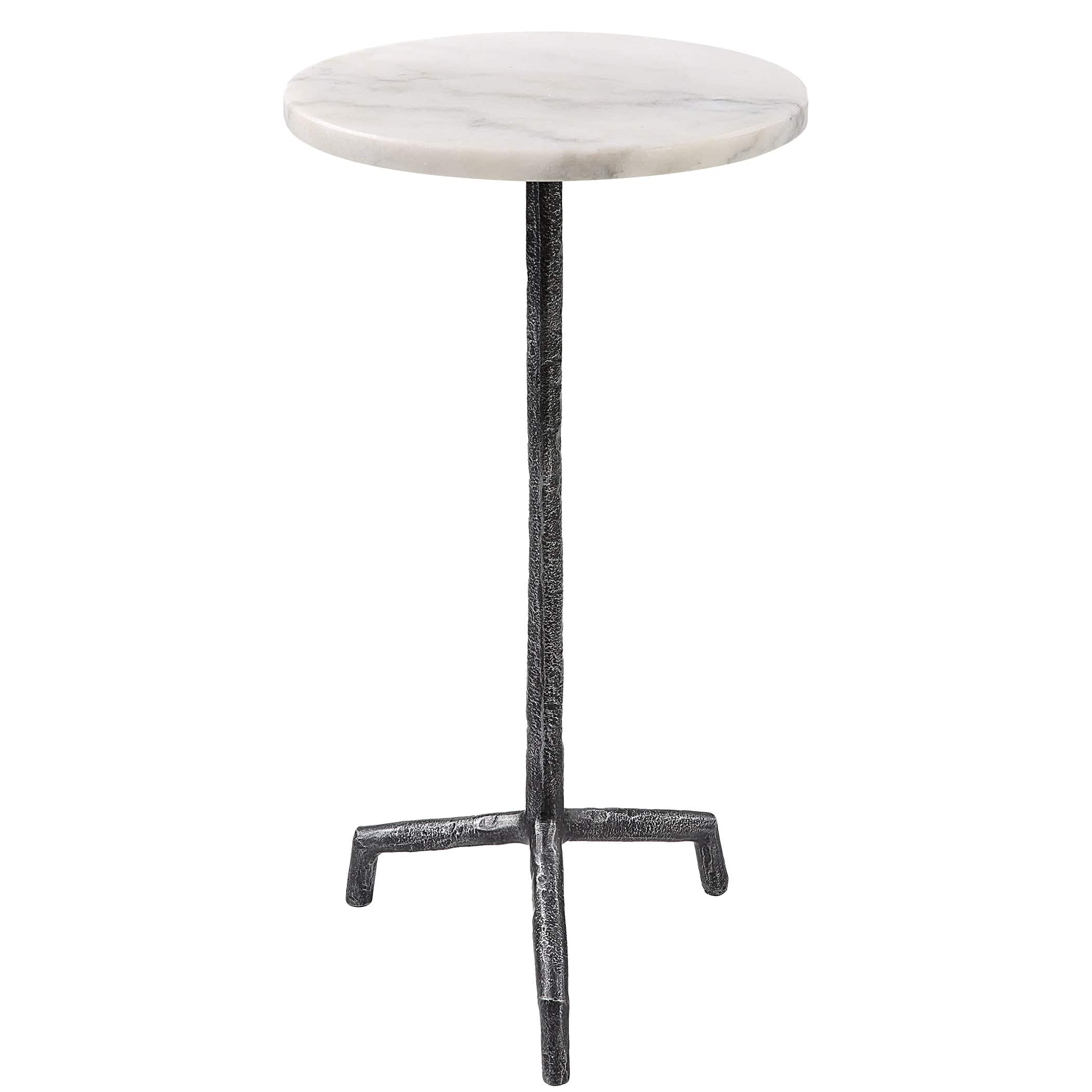 Puritan White Marble Drink Table Uttermost