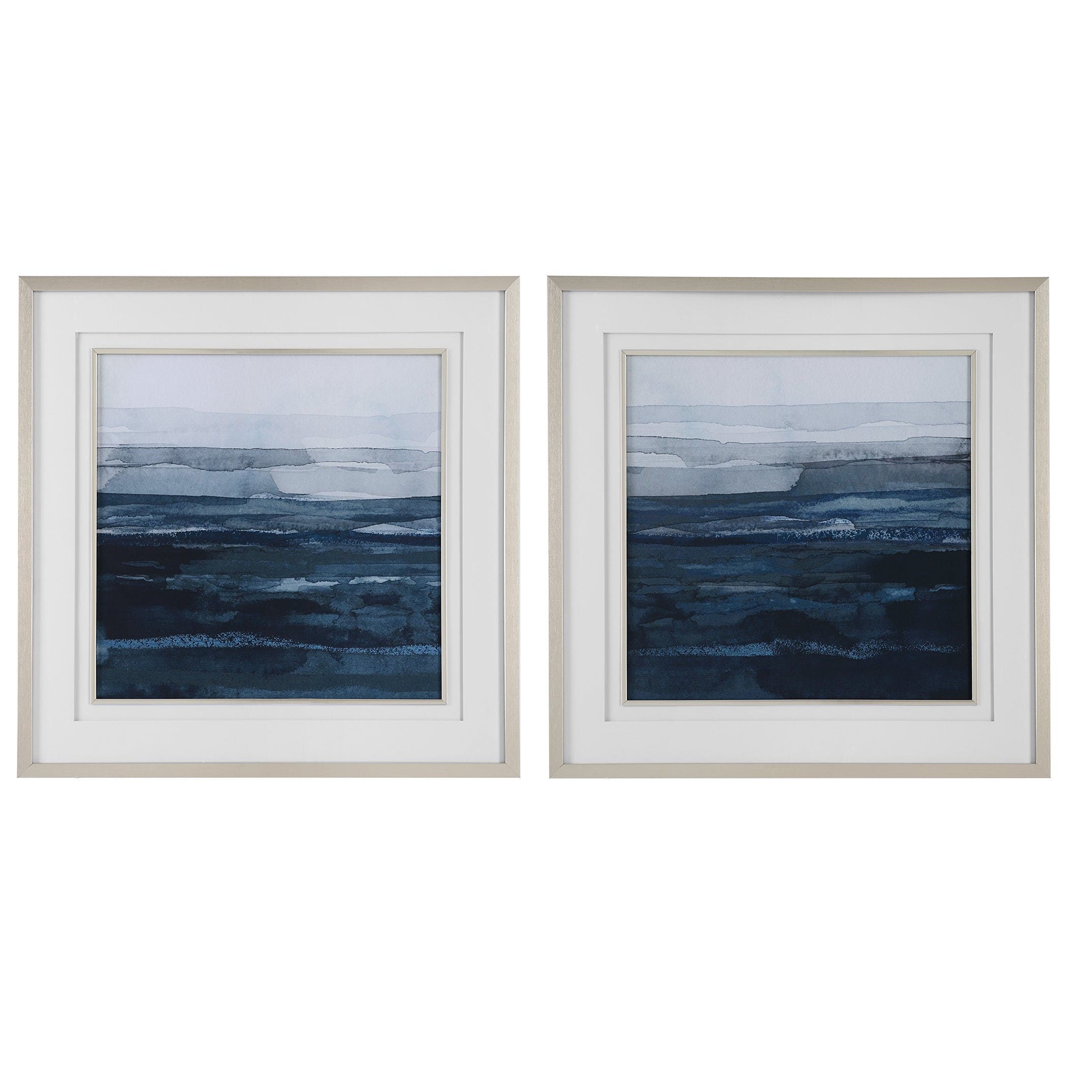 Rising Blue Abstract Framed Prints, Set/2 Uttermost
