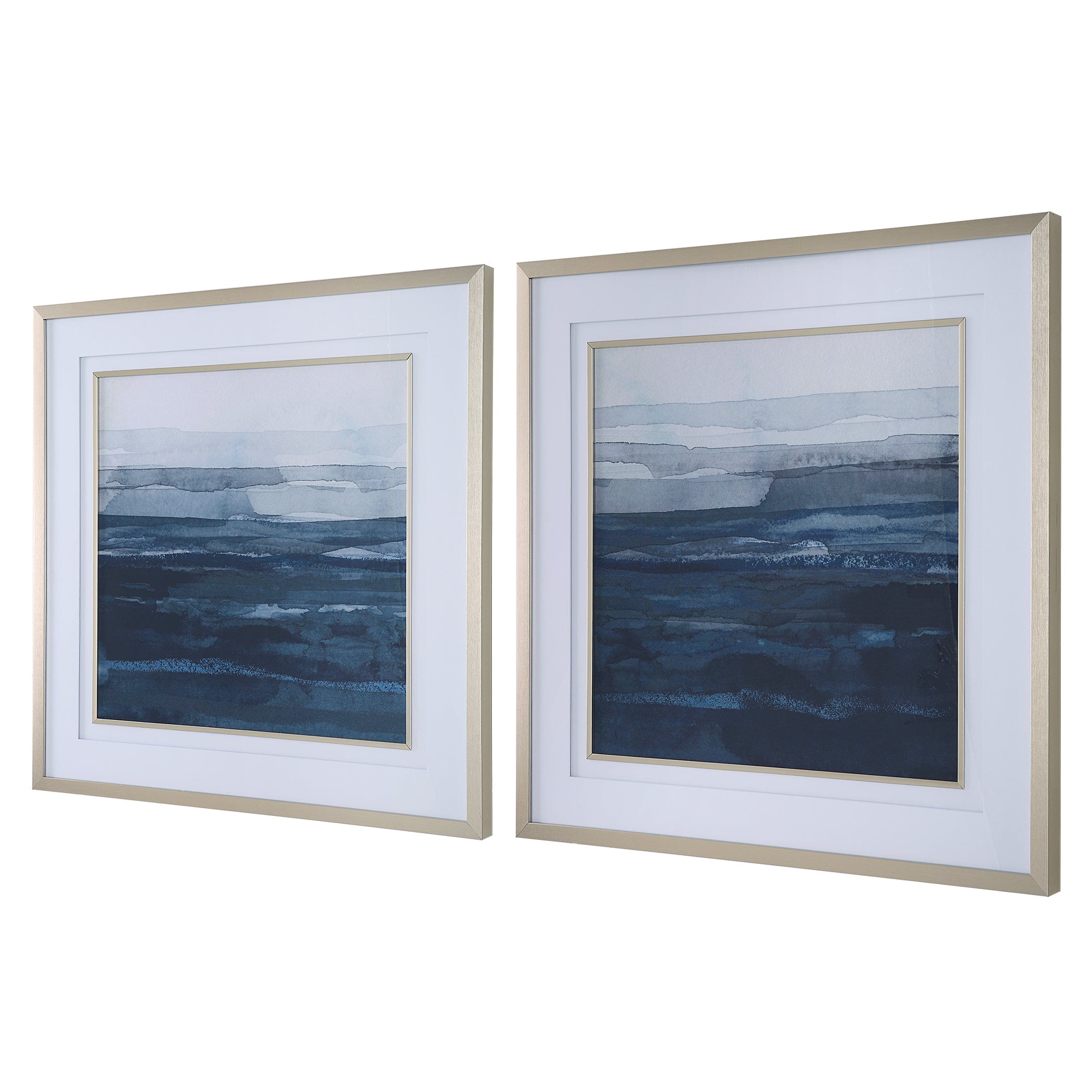 Rising Blue Abstract Framed Prints, Set/2 Uttermost