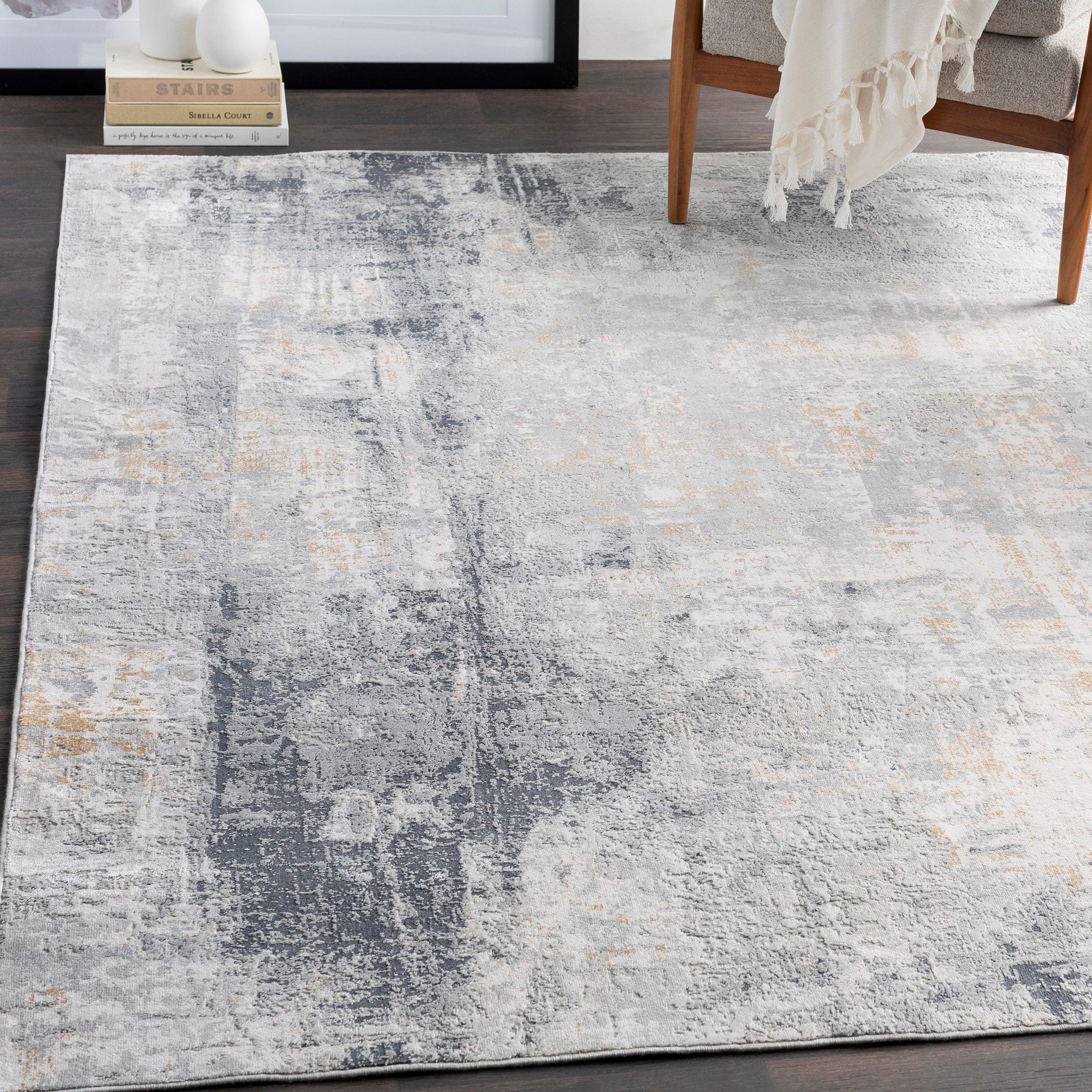 Paoli Gray Abstract Rug Uttermost