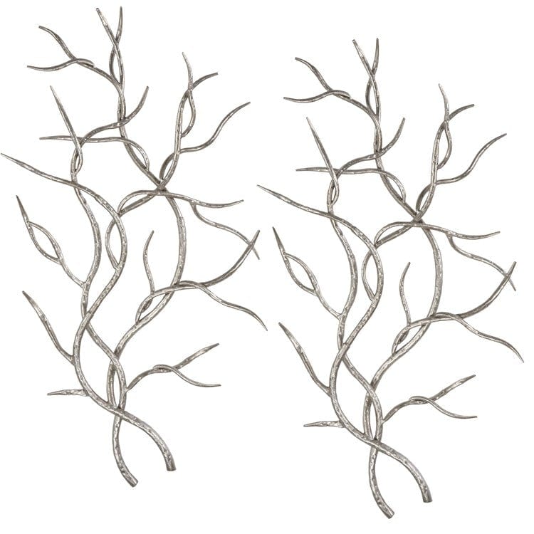 Silver Branches Metal Wall Decor, S/2 Uttermost
