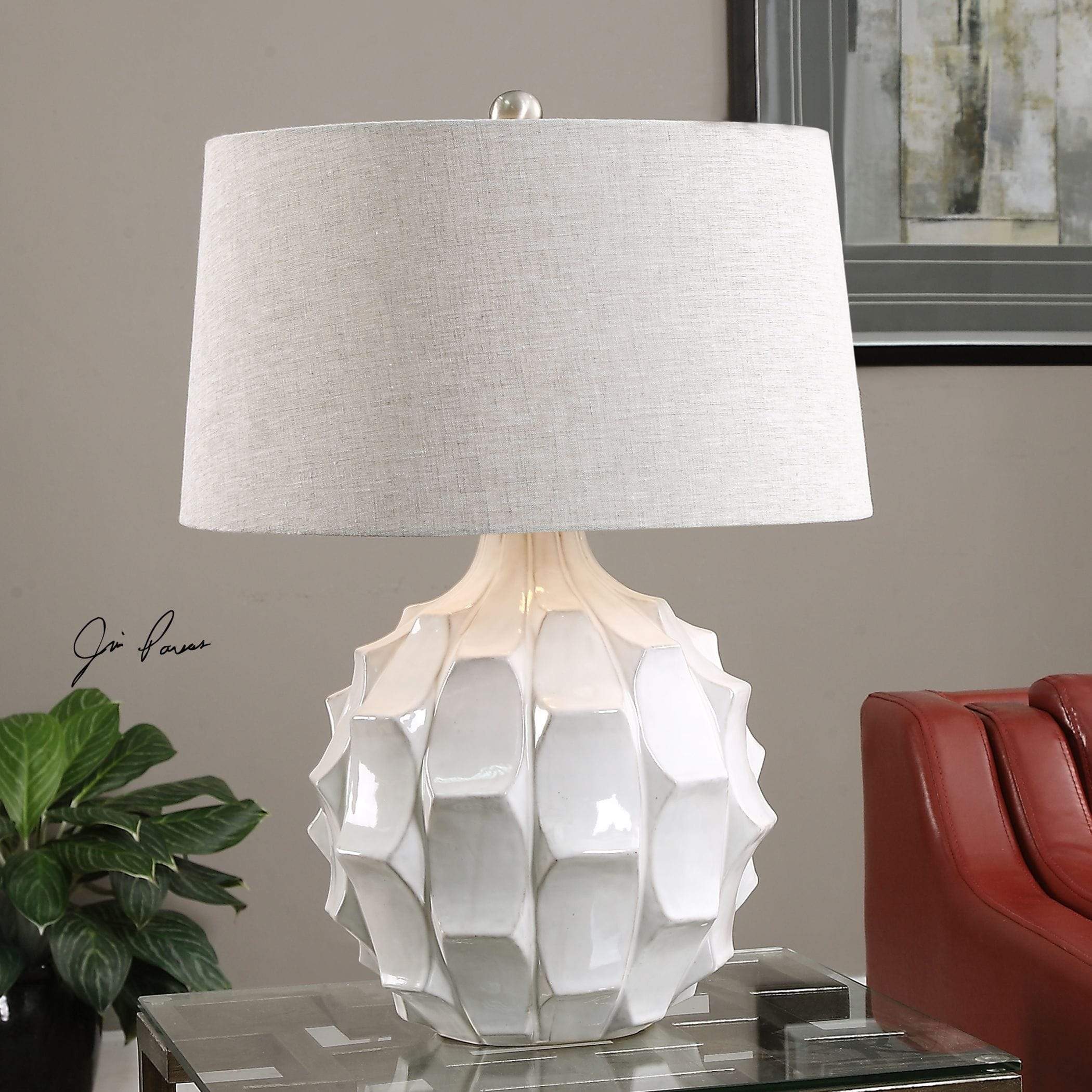 Guerra Scalloped Plated Table Lamp Uttermost
