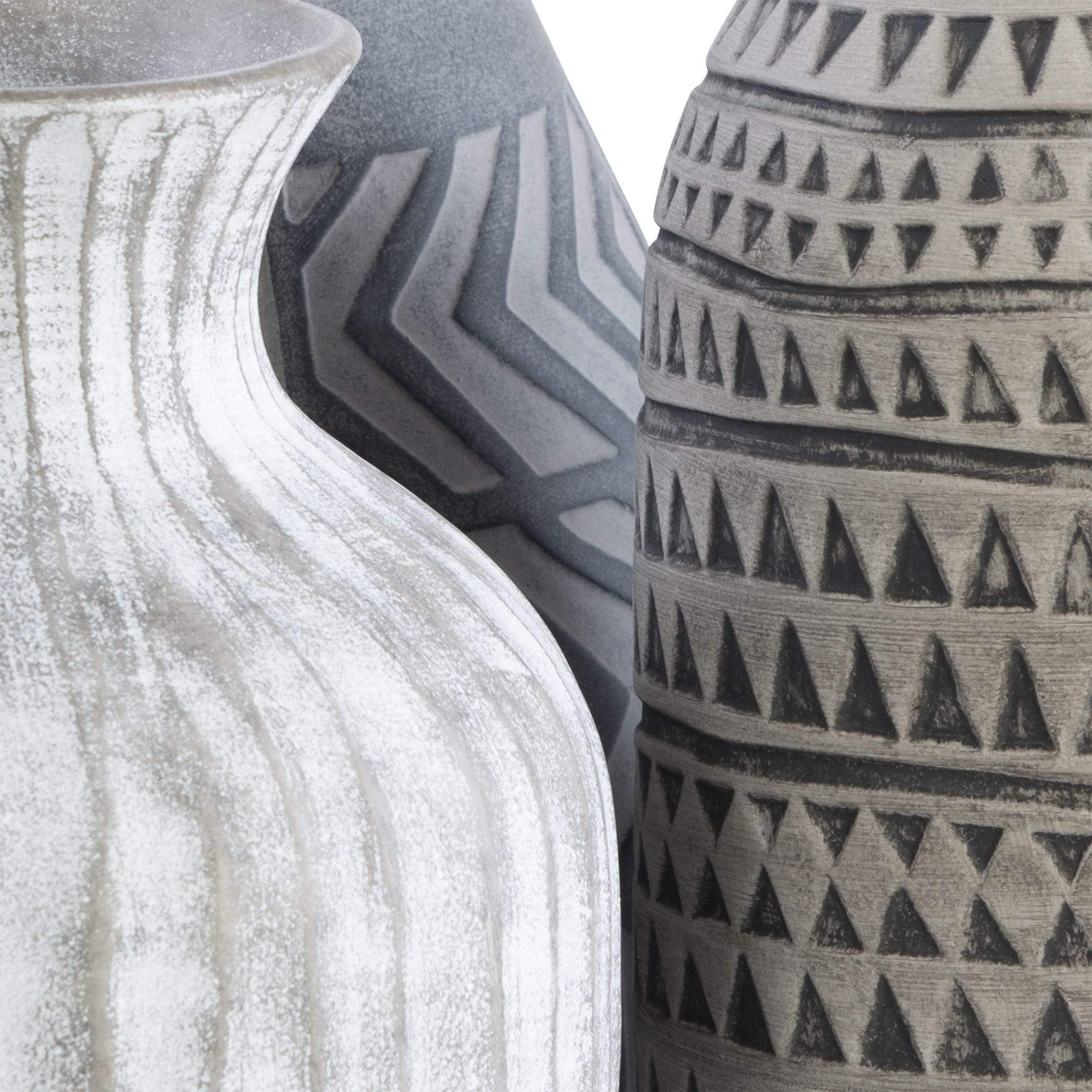 Geometric Patterned Natch Vases (S/3) Uttermost