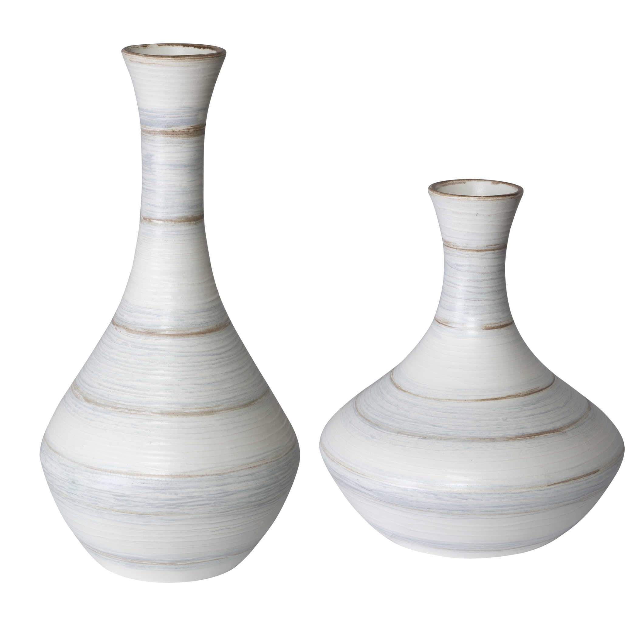 Potter Fluted Striped Vases, S/2 Uttermost